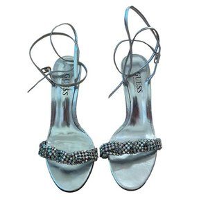 Silver Guess by Marciano Heels Size 8